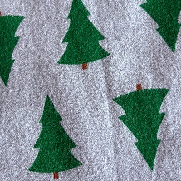 Hanna Anderson Women Pajama Top Flannel Size S Tannenbaum Tree Button Up Gray - Picture 7 of 11